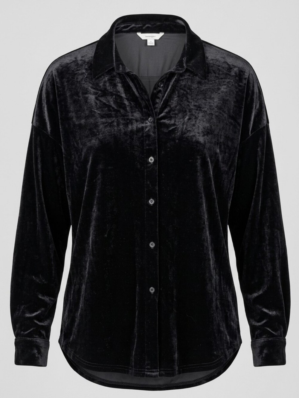 Weekend Suzanne Betro Plus Size Capsule Black Velvet Women Button Down Shirt 3X